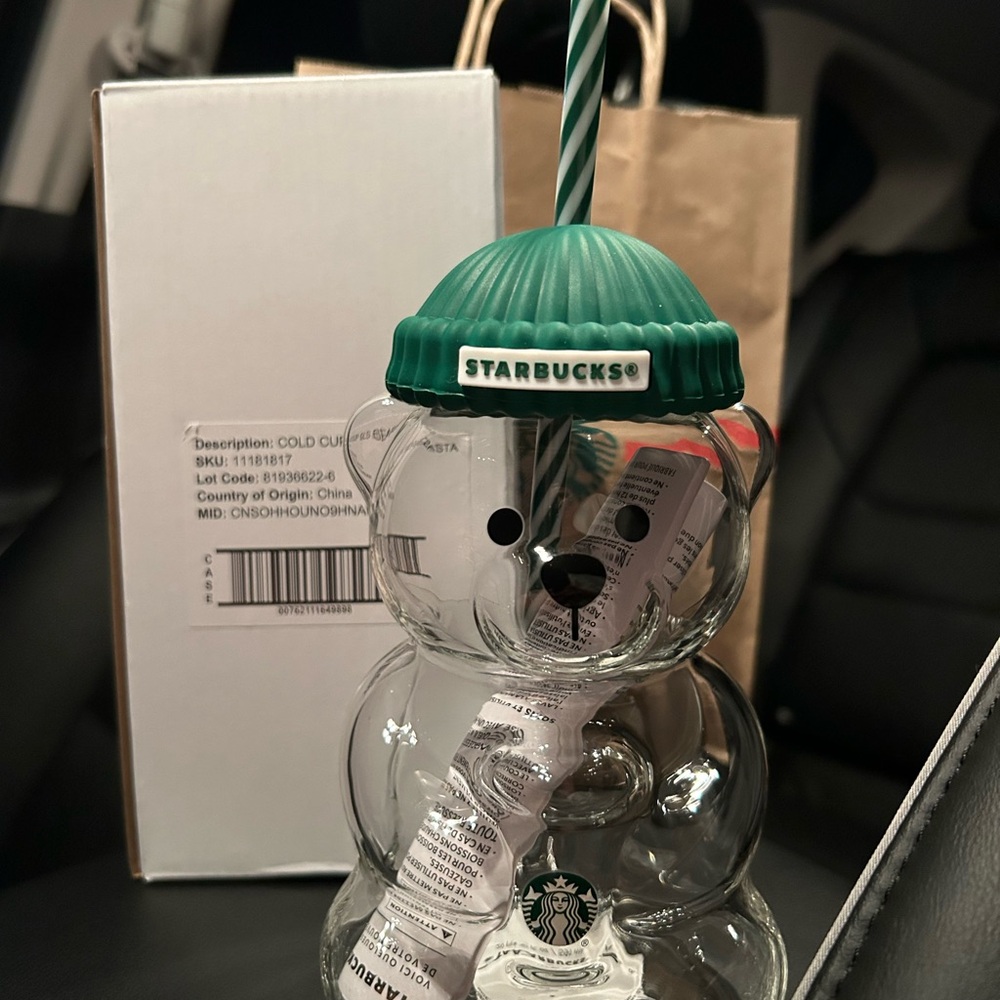 Starbucks Green and Clear Bear Cup